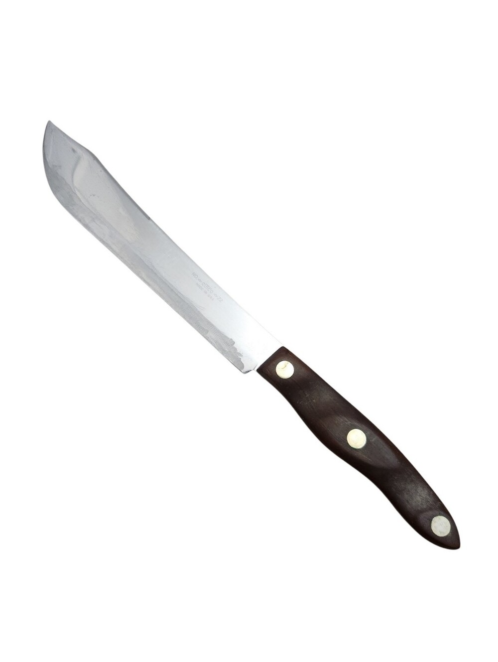 Vintage Cutco Butcher Knife No 22 Chef Brown Wood Carved Handle